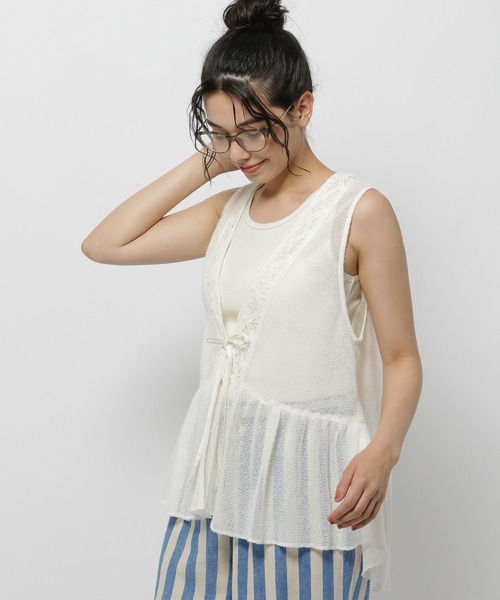 美品 Rossa インポートローサ レース メッシュ シアーベスト ジレ 美品 Rossa インポートローサ レース メッシュ シアーベスト