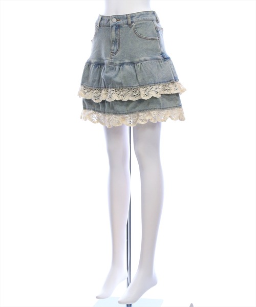 clear デニムスカート デニムティアードミニスカート「Y2K カジュアル