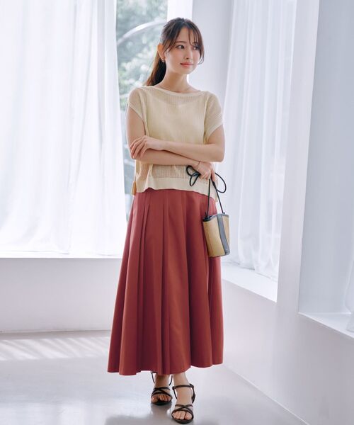 COHINA（コヒナ） ロング スカート ランダムタックプリーツスカート