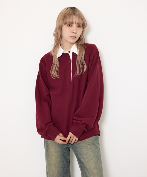 SLY（スライ） ポロシャツ ポロ SW RUGGER SH スウェット ラガーシャツ
