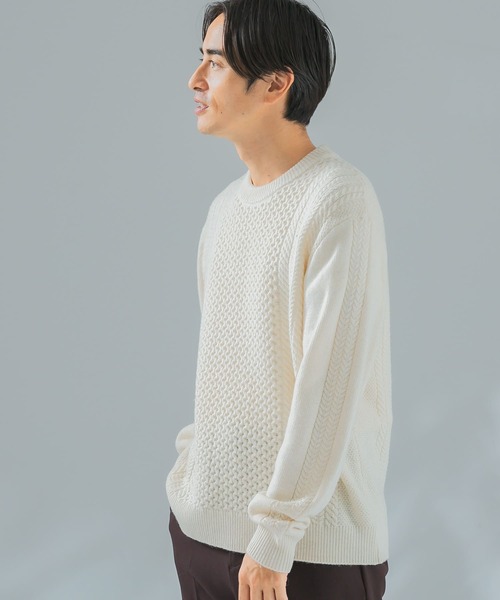 「URBAN RESEARCH ROSSO MEN」 長袖ニット MEDIUM ネイビー メンズ_画像4