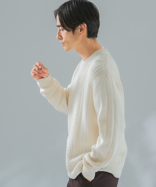 「URBAN RESEARCH ROSSO MEN」 長袖ニット MEDIUM ネイビー メンズ_画像7