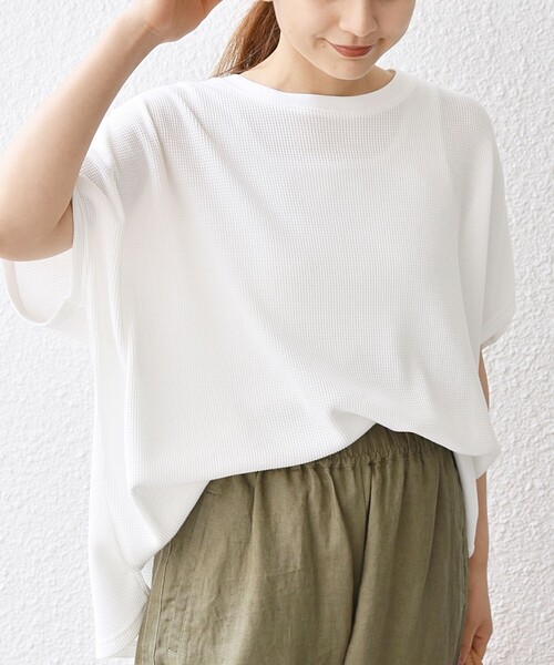 「SHIPS any」 半袖カットソー ONE SIZE ライトグレー レディース_画像6