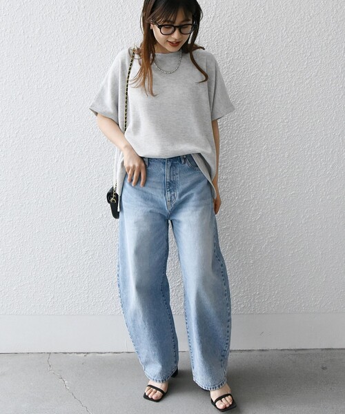 「SHIPS any」 半袖カットソー ONE SIZE ライトグレー レディース_画像9