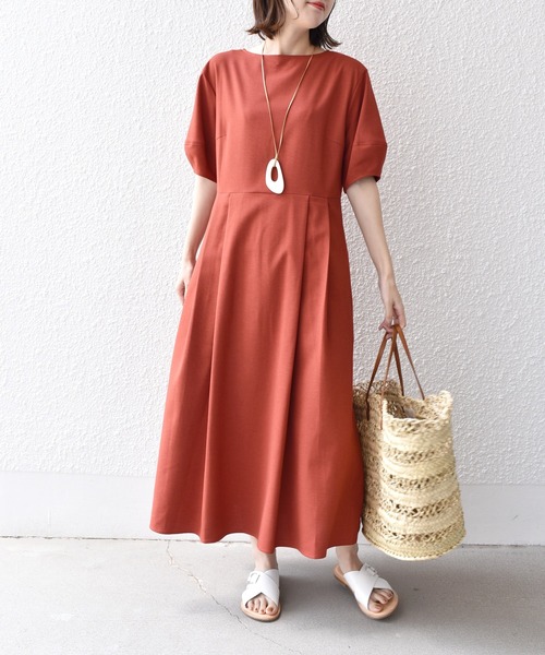 「SHIPS.me」 半袖ワンピース - ベージュ レディース_画像2