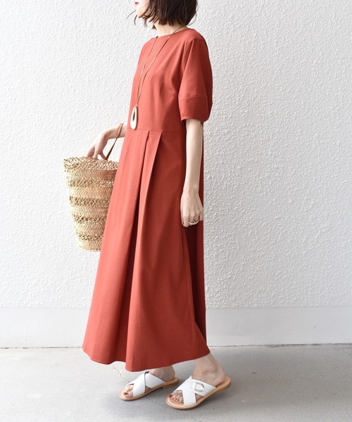 「SHIPS.me」 半袖ワンピース - ベージュ レディース_画像6