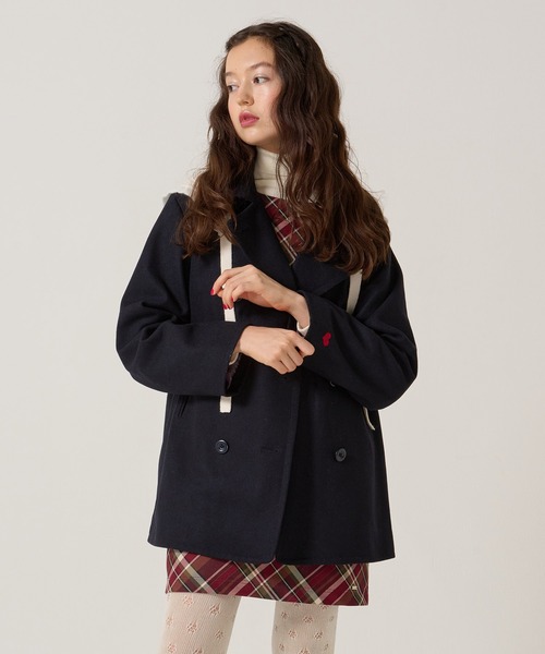 TINA：JOJUN（ティーナジョジュン） ピーコート pコート ハート刺繍