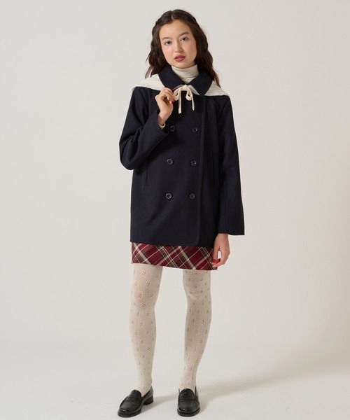 ハート刺繍 ウールミックス ピーコート TINA：JOJUN新品未使用 TINA：JOJUN（ティーナジョジュン） ピーコート pコート ハート刺繍