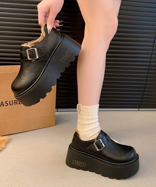ローファー モコモコ裏ボア厚底 レディース : ZOZOTOWN Yahoo!店
