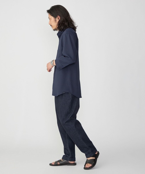 「SHIPS.me」 7分袖シャツ X-SMALL ブラック×グリーン メンズ_画像6