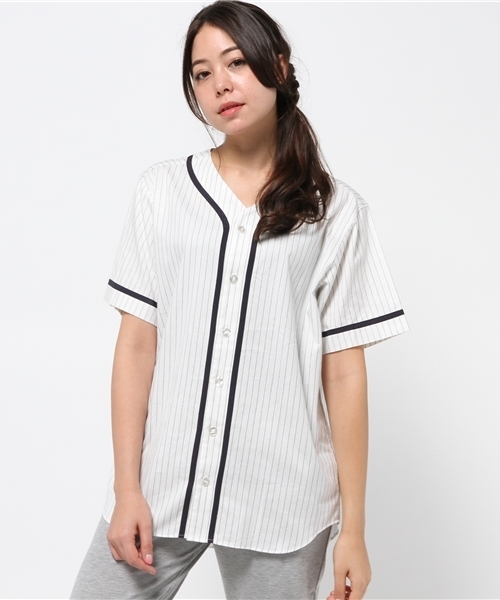ブラウス シャツ 「GROUPIE」グルーピー/ BASEBALL SHIRT レディース メンズ
