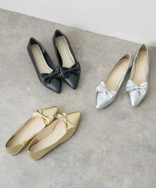 Emsexcite（エムズエキサイト） フラットパンプス LARGE シルバー