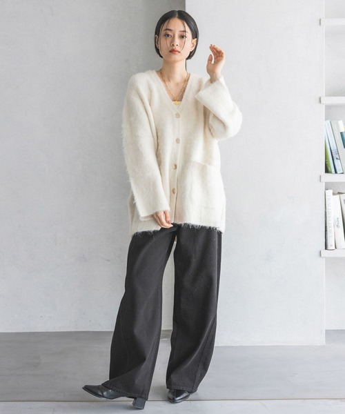 「A part by」 ニットカーディガン FREE アイボリー レディース_画像3