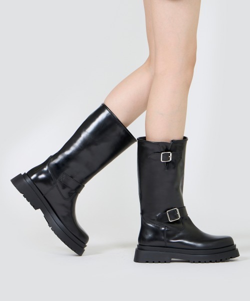 【未使用級】ペリーコサニー GENOVA エンジニアブーツ　厚底　撥水　黒　36 未使用級】ペリーコサニー GENOVA エンジニアブーツ 厚底 撥水 黒 36