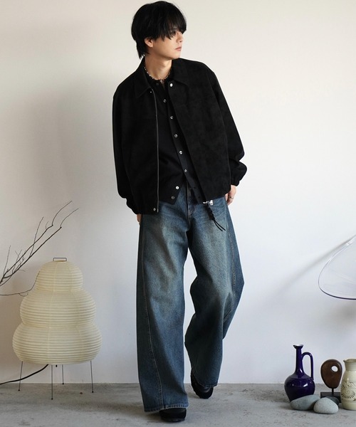 「WYM LIDNM」 レザーブルゾン L ブラック メンズ_画像5