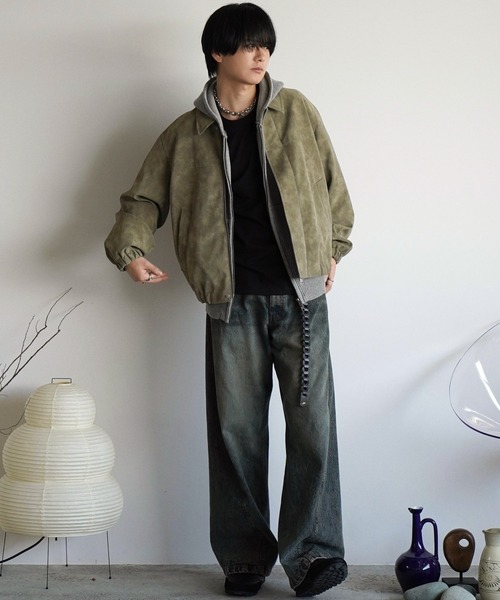 「WYM LIDNM」 レザーブルゾン L ブラック メンズ_画像9