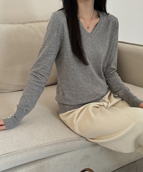 SAISON DE PAPILLON（セゾンドパピヨン） ニット セーター パール