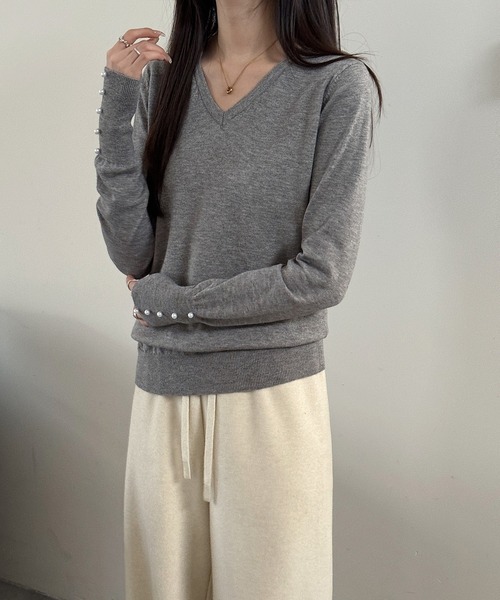 SAISON DE PAPILLON（セゾンドパピヨン） ニット セーター パール