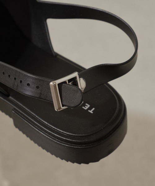 「TEMPERATE」 フラットサンダル 36 ブラック レディース_画像3