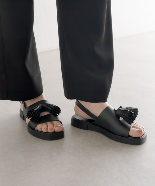 「TEMPERATE」 フラットサンダル 36 ブラック レディース_画像8