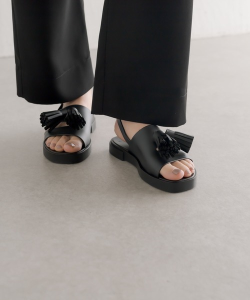 「TEMPERATE」 フラットサンダル 36 ブラック レディース_画像9