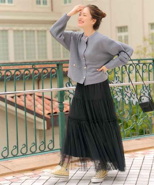 「titivate」 フリルスカート M グレー レディース_画像8