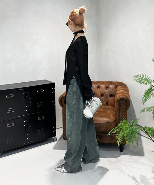 「sedacle girl」 長袖ニット FREE ブラック レディース_画像7