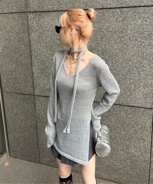 「sedacle girl」 長袖ニット FREE ブラック レディース_画像9