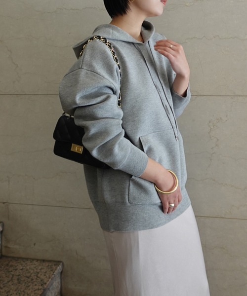 「anuans」 プルオーバーパーカー FREE ネイビー レディース_画像5