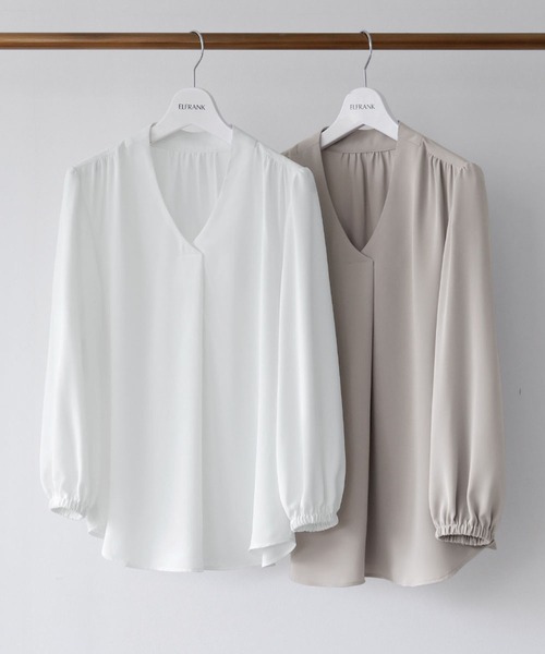 「Flolia」 長袖ブラウス M グレー レディース_画像2