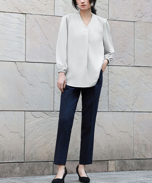 「Flolia」 長袖ブラウス M グレー レディース_画像3