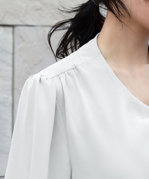 「Flolia」 長袖ブラウス M グレー レディース_画像5