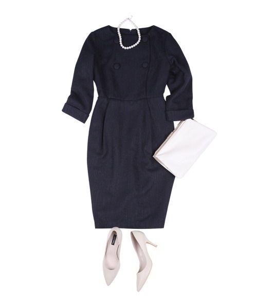 「DRESS LAB」 長袖ワンピース M ブラック レディース_画像2