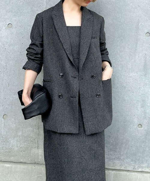 select MOCA by son」 テーラードジャケット MEDIUM チャコールグレー