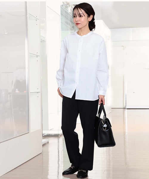 「fleur by mint breeze」 長袖ブラウス L ネイビー レディース_画像4