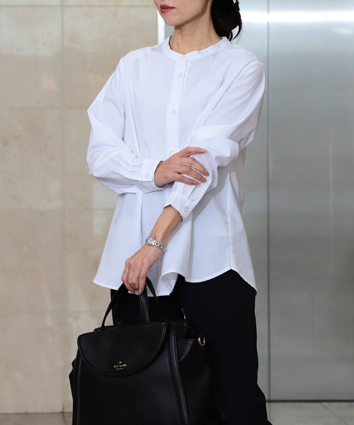 「fleur by mint breeze」 長袖ブラウス L ネイビー レディース_画像5