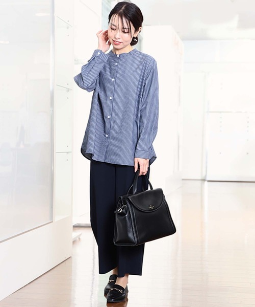 「fleur by mint breeze」 長袖ブラウス L ネイビー レディース_画像7