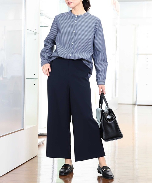 「fleur by mint breeze」 長袖ブラウス L ネイビー レディース_画像9