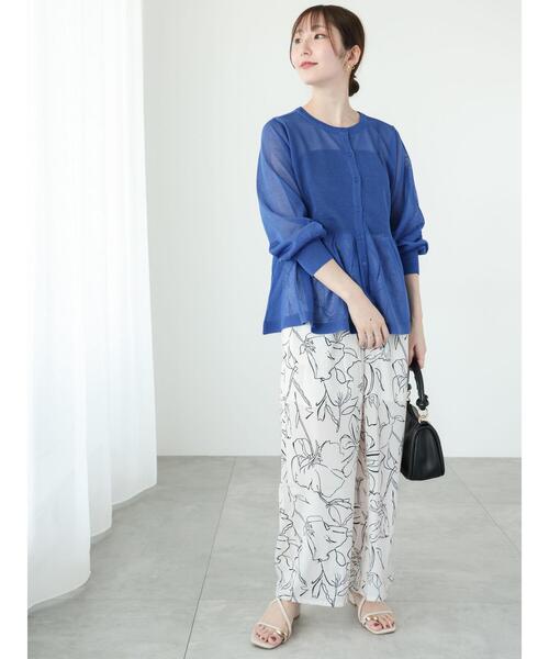 「Te chichi TERRASSE」 長袖ニット F ブルー レディース_画像5