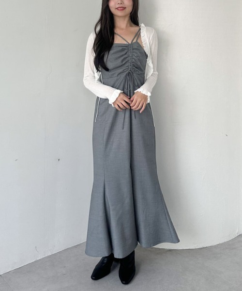 「archives」 キャミソールワンピース MEDIUM ブラック レディース_画像3