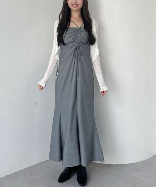 「archives」 キャミソールワンピース MEDIUM ブラック レディース_画像4