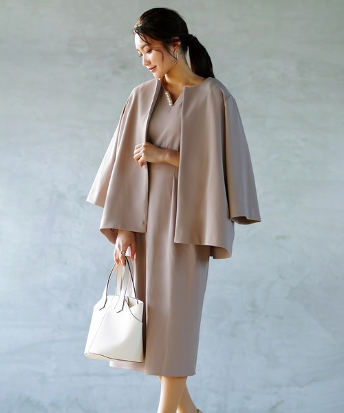 「Emilyan」 半袖ワンピース X-SMALL ベージュ レディース_画像8