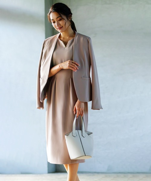 「Emilyan」 半袖ワンピース X-SMALL ベージュ レディース_画像9