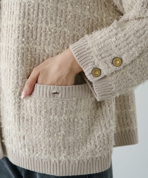 「PUAL CE CIN」 ニットカーディガン FREE アイボリー レディース_画像6