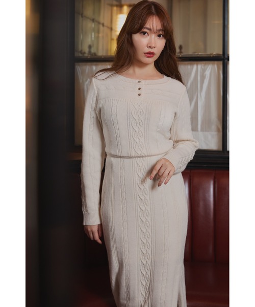 「Her lip to」 ニットワンピース S アイボリー レディース_画像7