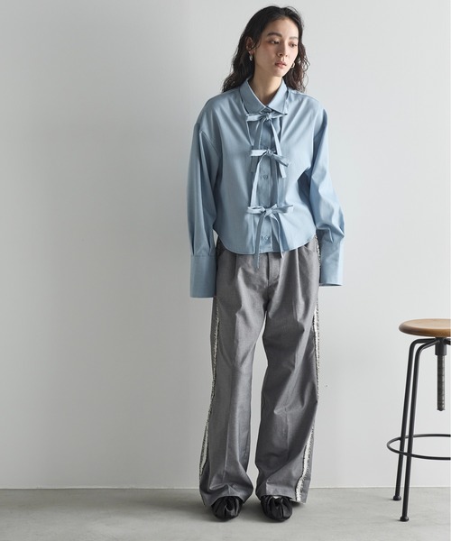 「THE YOn」 長袖シャツ FREE サックスブルー レディース_画像2