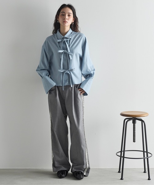 「THE YOn」 長袖シャツ FREE サックスブルー レディース_画像3