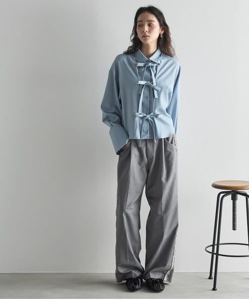 「THE YOn」 長袖シャツ FREE サックスブルー レディース_画像6