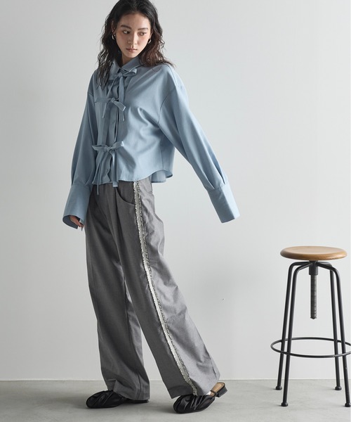 「THE YOn」 長袖シャツ FREE サックスブルー レディース_画像8