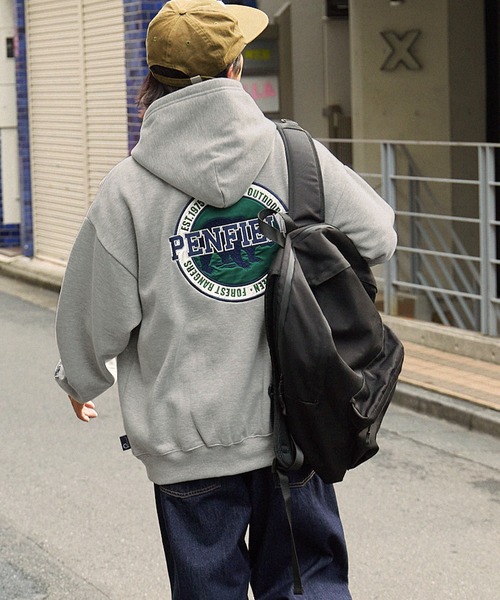 「PEN FIELD」 プルオーバーパーカー M チャコール メンズ_画像6